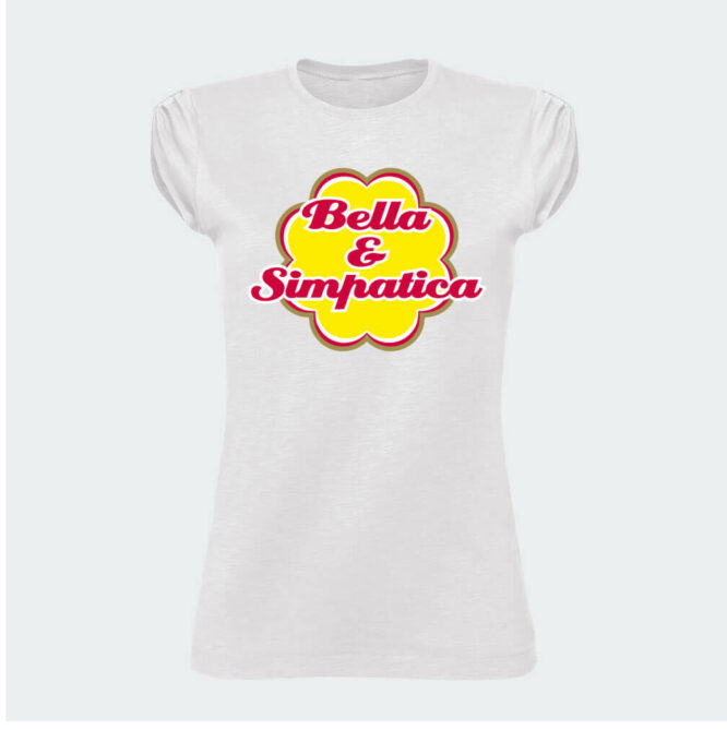 T-shirt Fiammata da Donna "Bella e Simpatica"