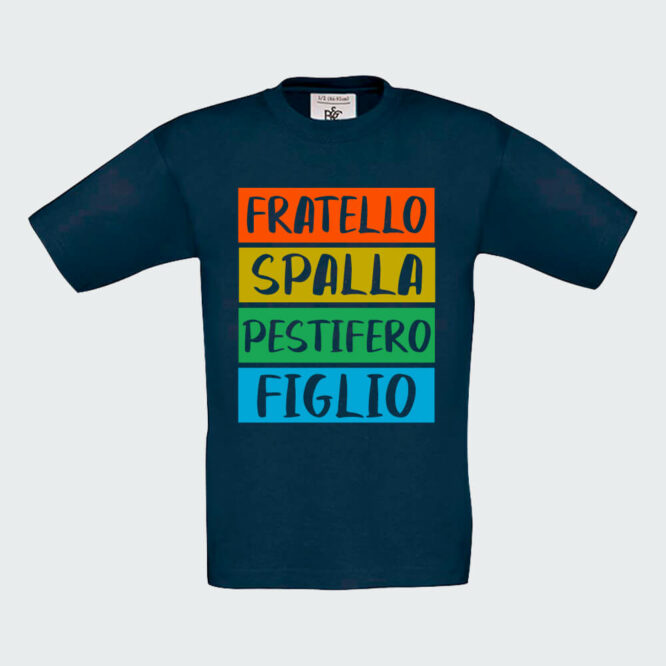 T-shirt da Bambino "Fratello Spalla Figlio Pestifero"