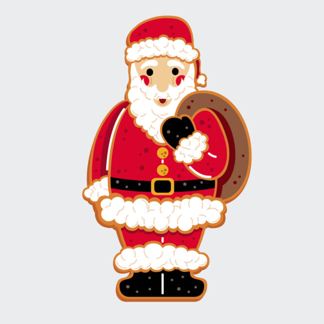 T-shirt a Maniche Lunghe da Donna " Cookie Babbo Natale " - immagine 5