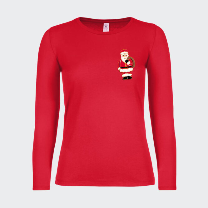 T-shirt a Maniche Lunghe da Donna " Cookie Babbo Natale " - immagine 4