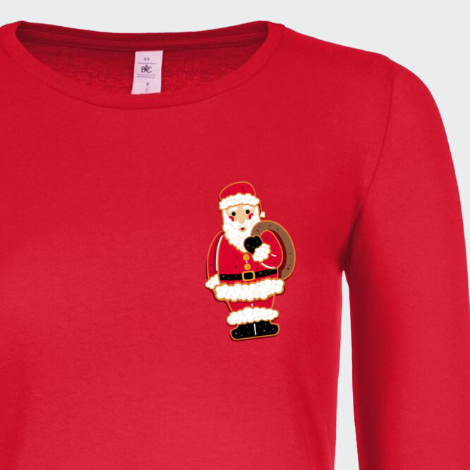 T-shirt a Maniche Lunghe da Donna " Cookie Babbo Natale " - immagine 3