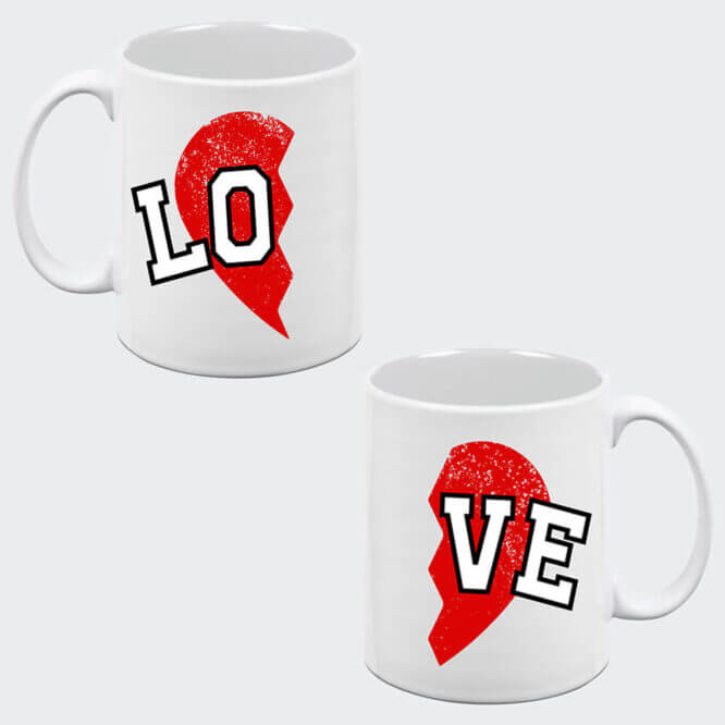 Coppia di Tazze "Lo-ve" San Valentino
