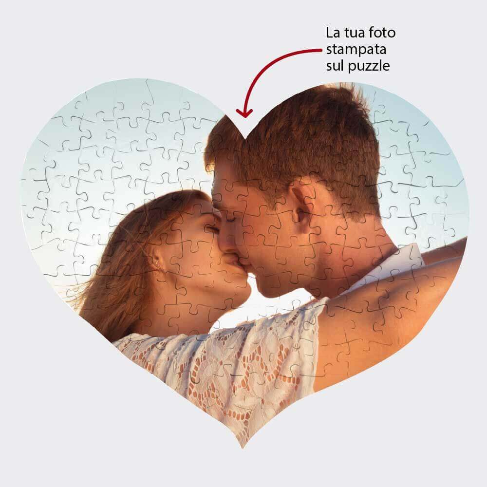 Puzzle a Forma di Cuore Personalizzabile - Dillo con una maglietta