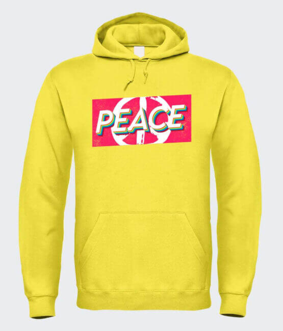 Felpa unisex peace con cappuccio