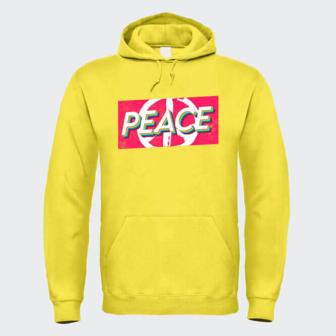 Felpa unisex peace con cappuccio