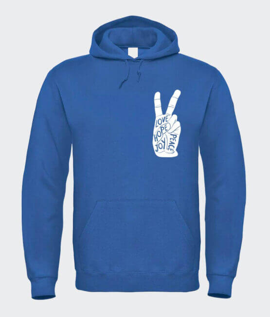 Felpa Unisex Peace Sign Blu Royal