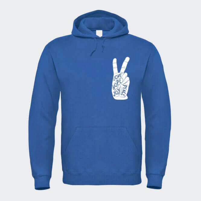 Felpa Unisex Peace Sign Blu Royal