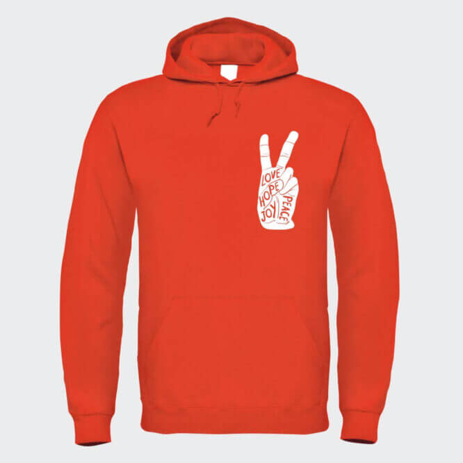 Felpa Unisex Peace Sign Rosso