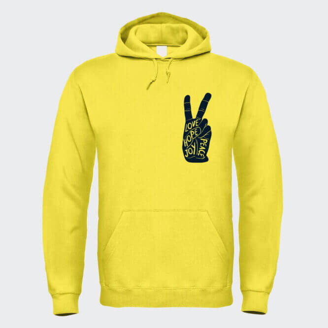 Felpa Unisex Peace Sign Canarino