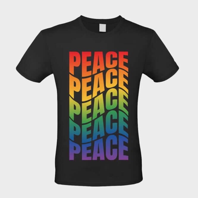 T-shirt Unisex scritta Peace bianco