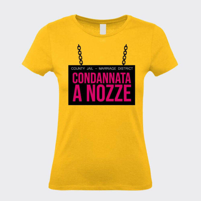 T-Shirt Addio Nubilato Divertente Condannata a Nozze